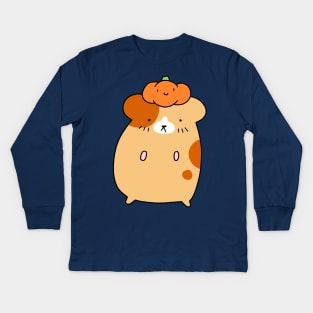 Hamster and Tiny Pumpkin Kids Long Sleeve T-Shirt